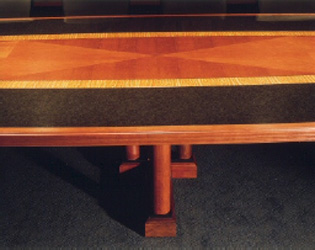 Kilpatrick Stockton Board Table with Granite Inlay in collaboration with The Century Guild (detail).
